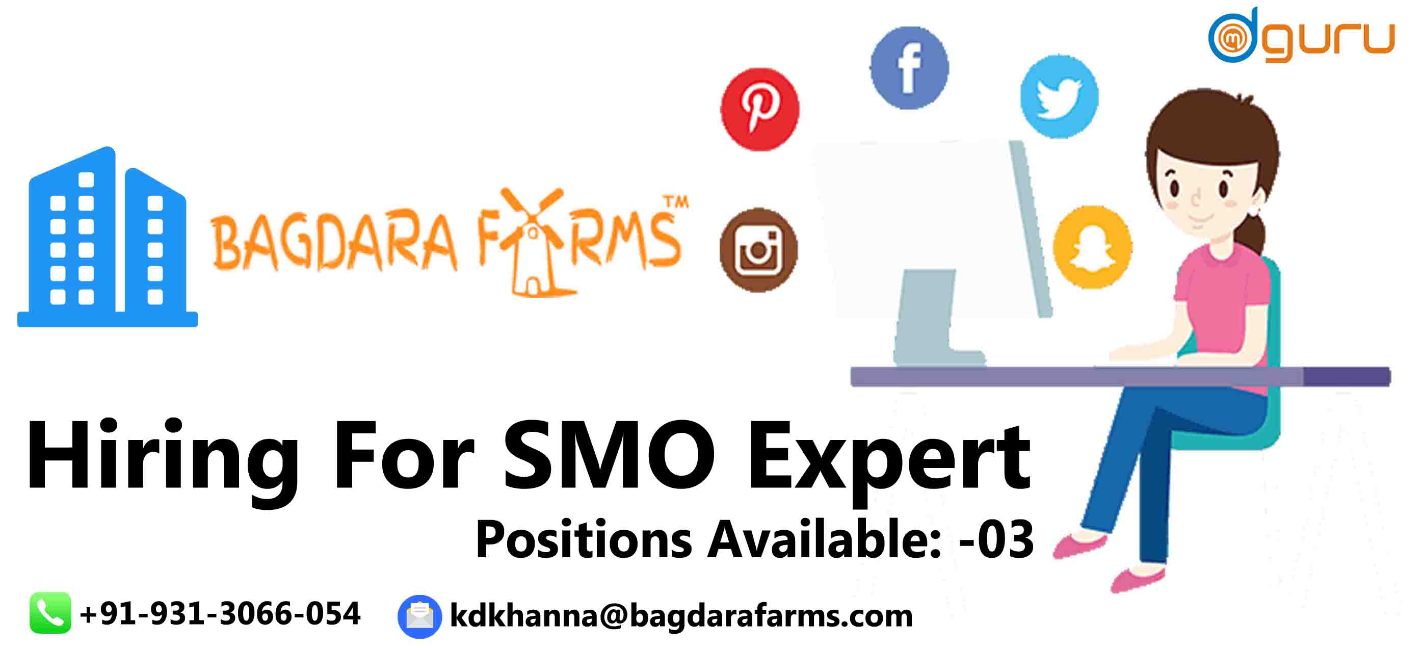 SMO Expert Vacancy/Job at Bagadara Farms New Delhi, India