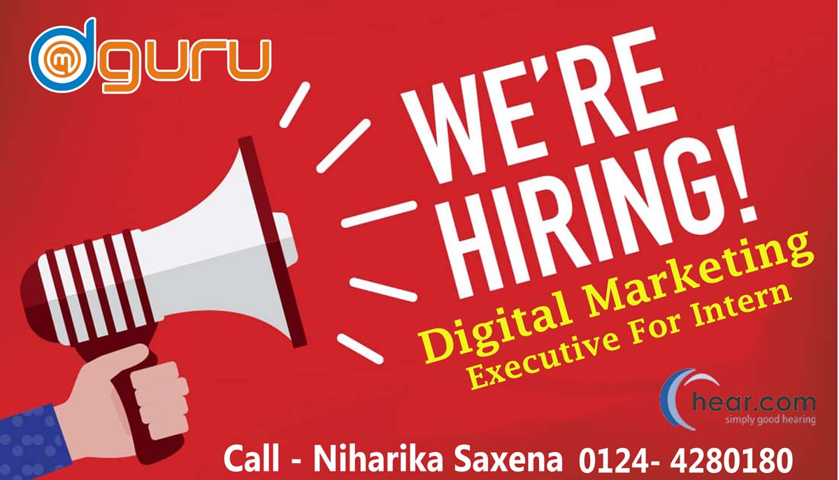 Digital Marketing Internship Job/Vacancy at Hear Gurgaon, India