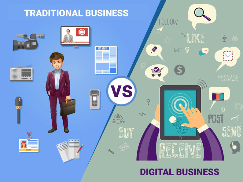 What is Differences in Traditional Business and Digital Business