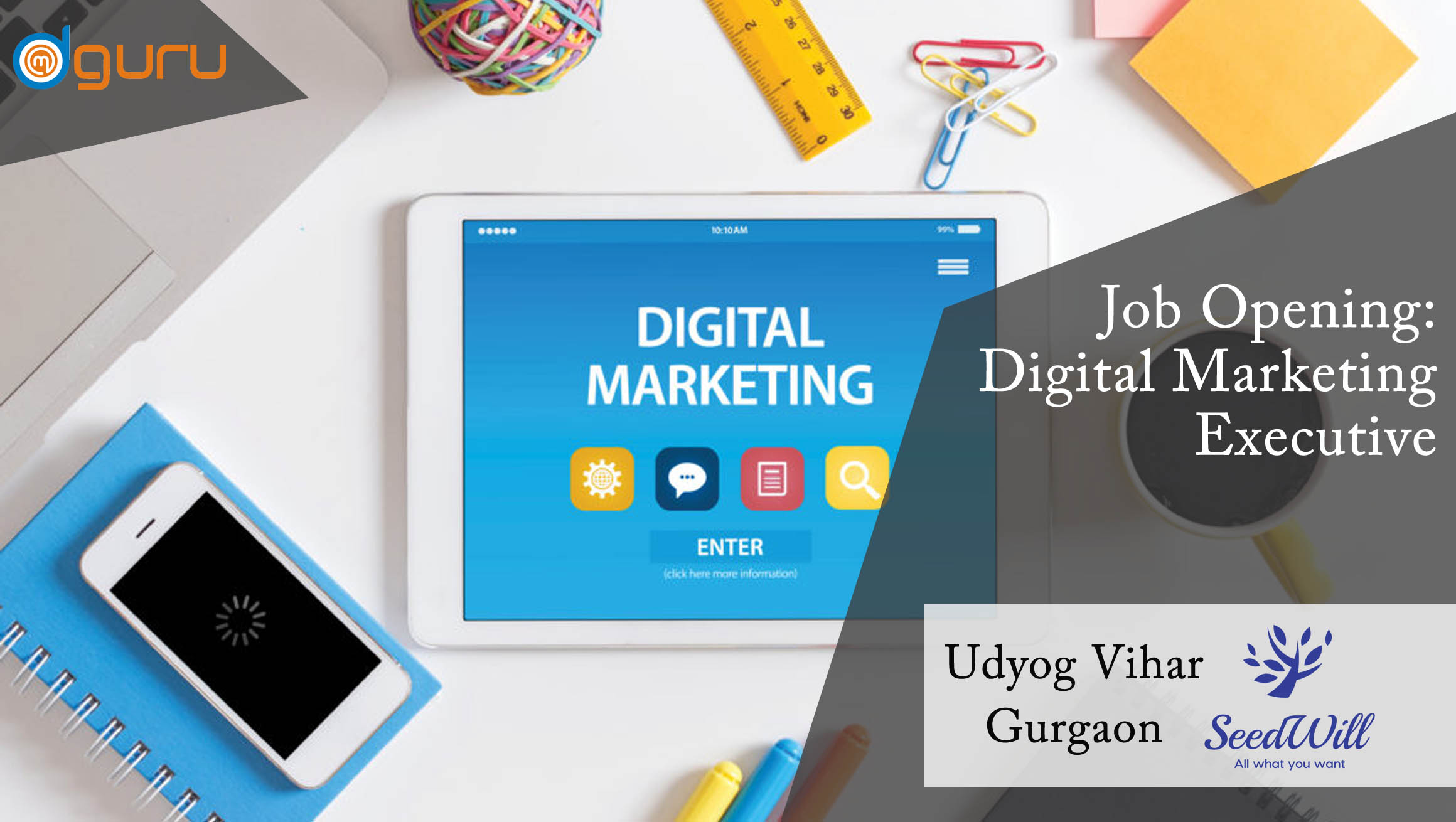 Digital Marketing Executive Job at SeedWill Consulting Gurgaon, India